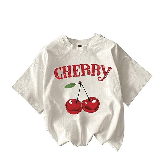 Cotton Blend Oversized Fit Half Sleeve Printed Round Neck T-Shirt for Women