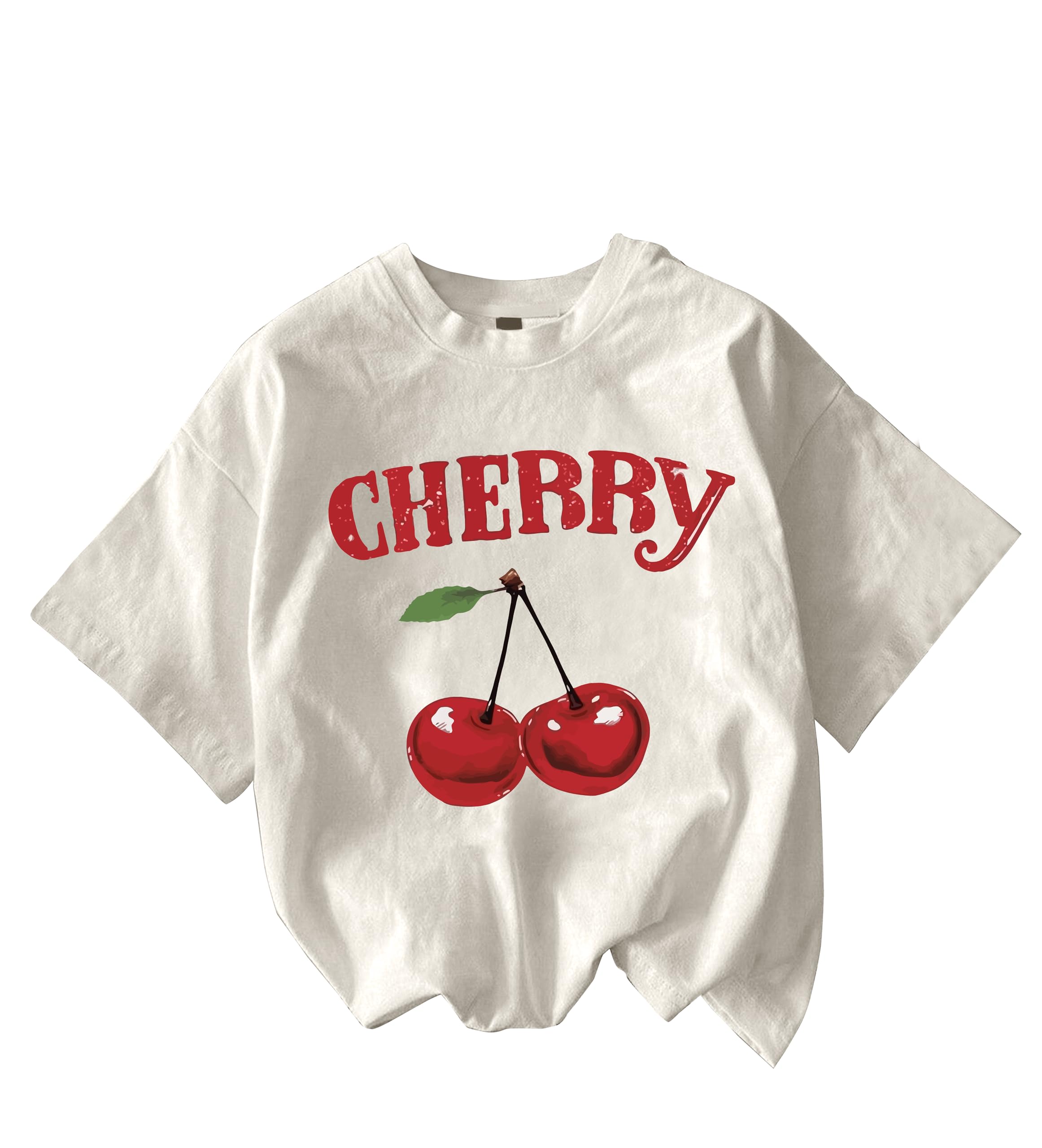 Cotton Blend Oversized Fit Half Sleeve Printed Round Neck T-Shirt for Women