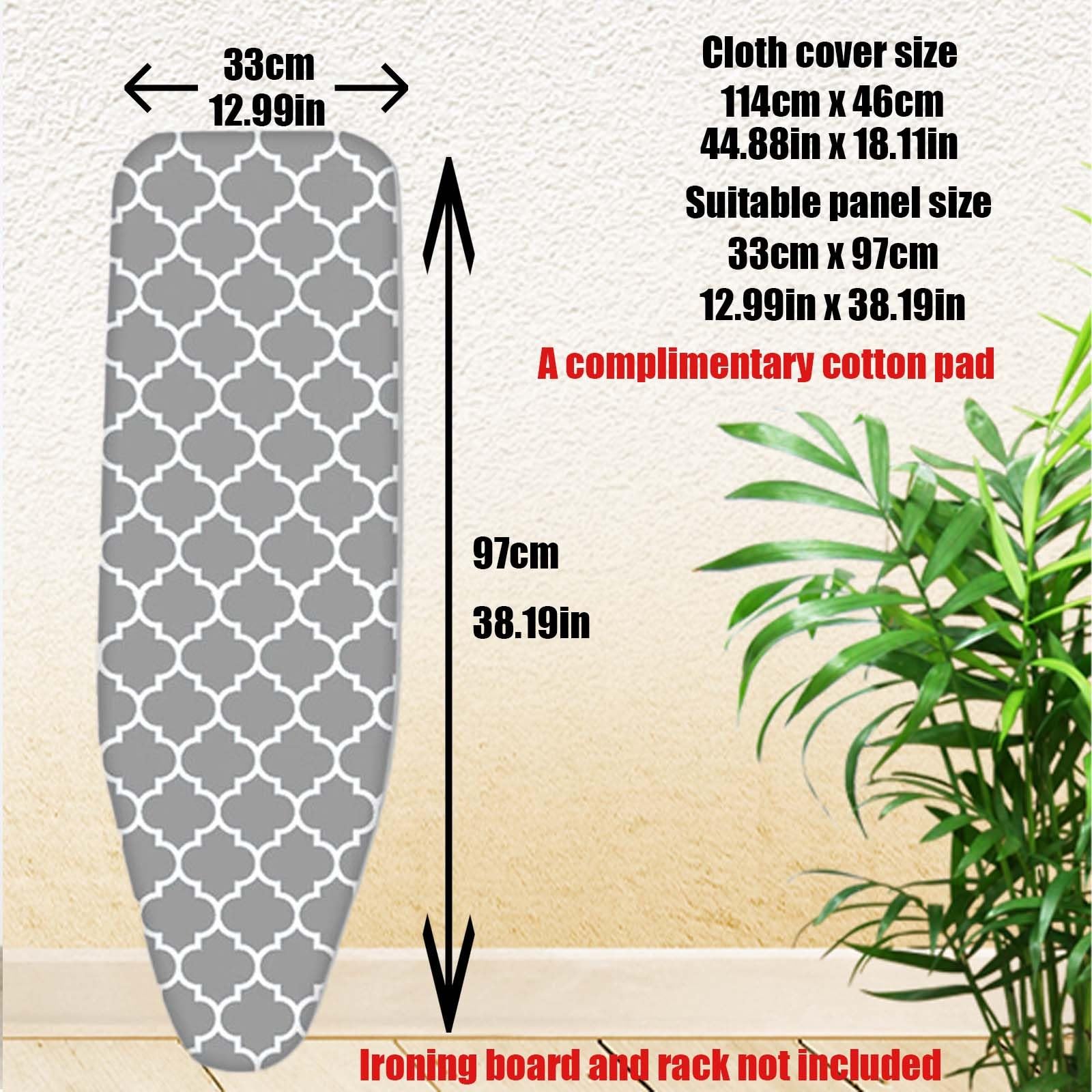 Funda de tabla de planchar resistente 128 x 40 cm, funda de repuesto acolchada con cordón, compatible con tablas de planchar estándar, color linterna, duradera y duradera
