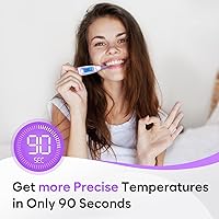 Vista 6 de Easy@Home Termómetro Digital Basal con gran pantalla LCD de retroiluminación, alta precisión de 1/100 grados y recuperación de memoria, NO Púrpura