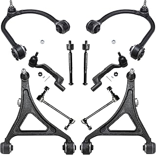 Detroit Axle - AWD Front End 10pc Suspension Kit for 2013-2018 Dodge Charger, 2012-2014 Chrysler 300, 4 Lower & Upper Control Arms w/Ball Joints, 4 Inner & Outer Tie Rods, 2 Sway Bar Links Replacement