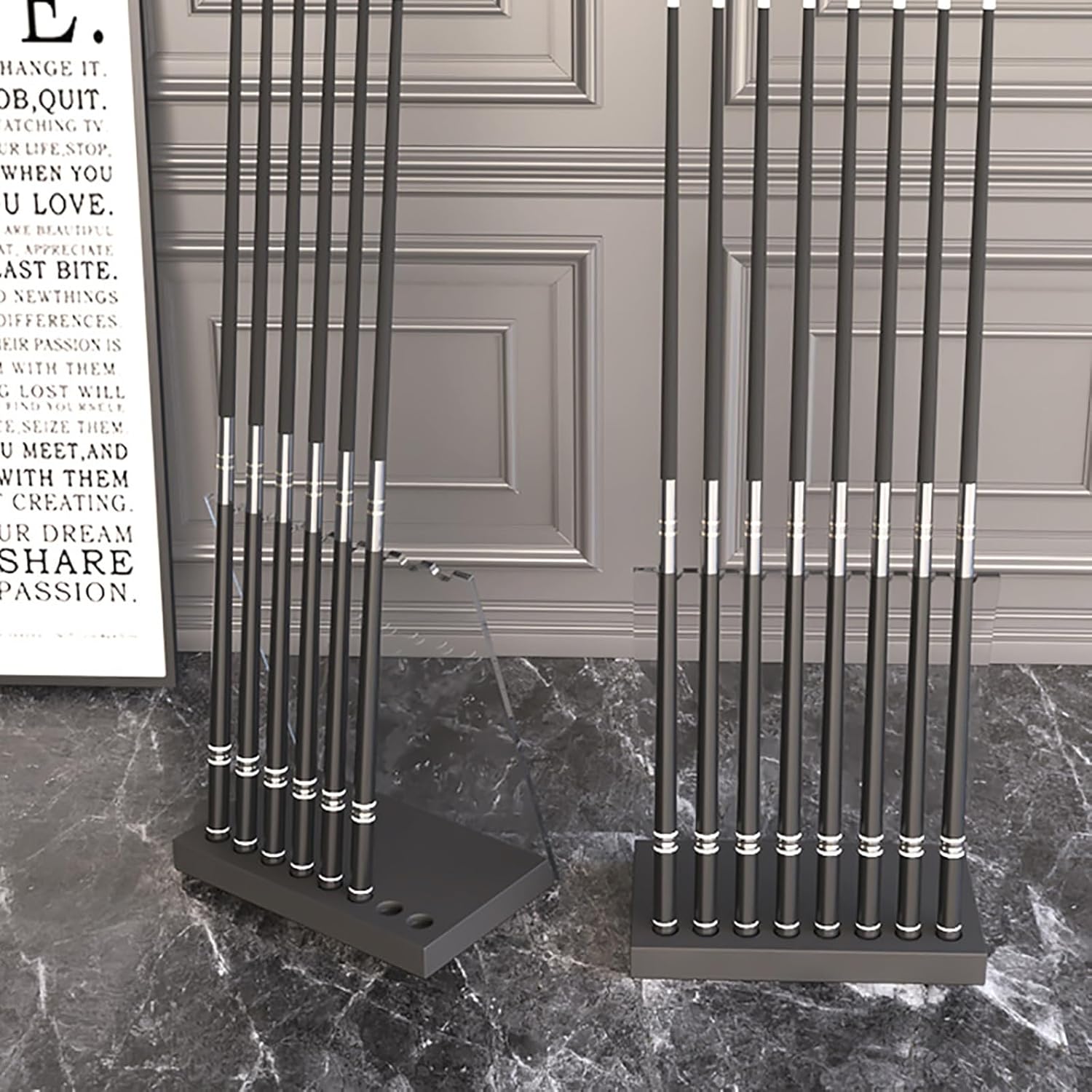 Acrylic Billiards Floor Cue Display Storage Rack for 8 Cues, Fashion Free Standing Pool Billiard Stick Stand for Game Room, Bars