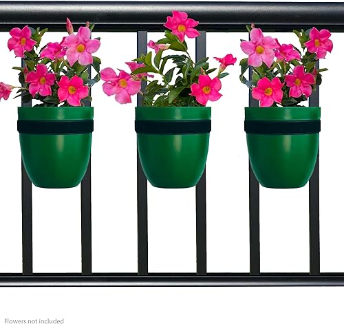Balcony Buddies Maceta de barandilla para plantas al aire libre (6 pulgadas, paquete de 3) Maceta colgante para barandillas, postes de valla Balcony Buddies Maceta de barandilla para plantas al aire libre (6 pulgadas, paquete de 3) Maceta colgante para barandillas, postes de valla