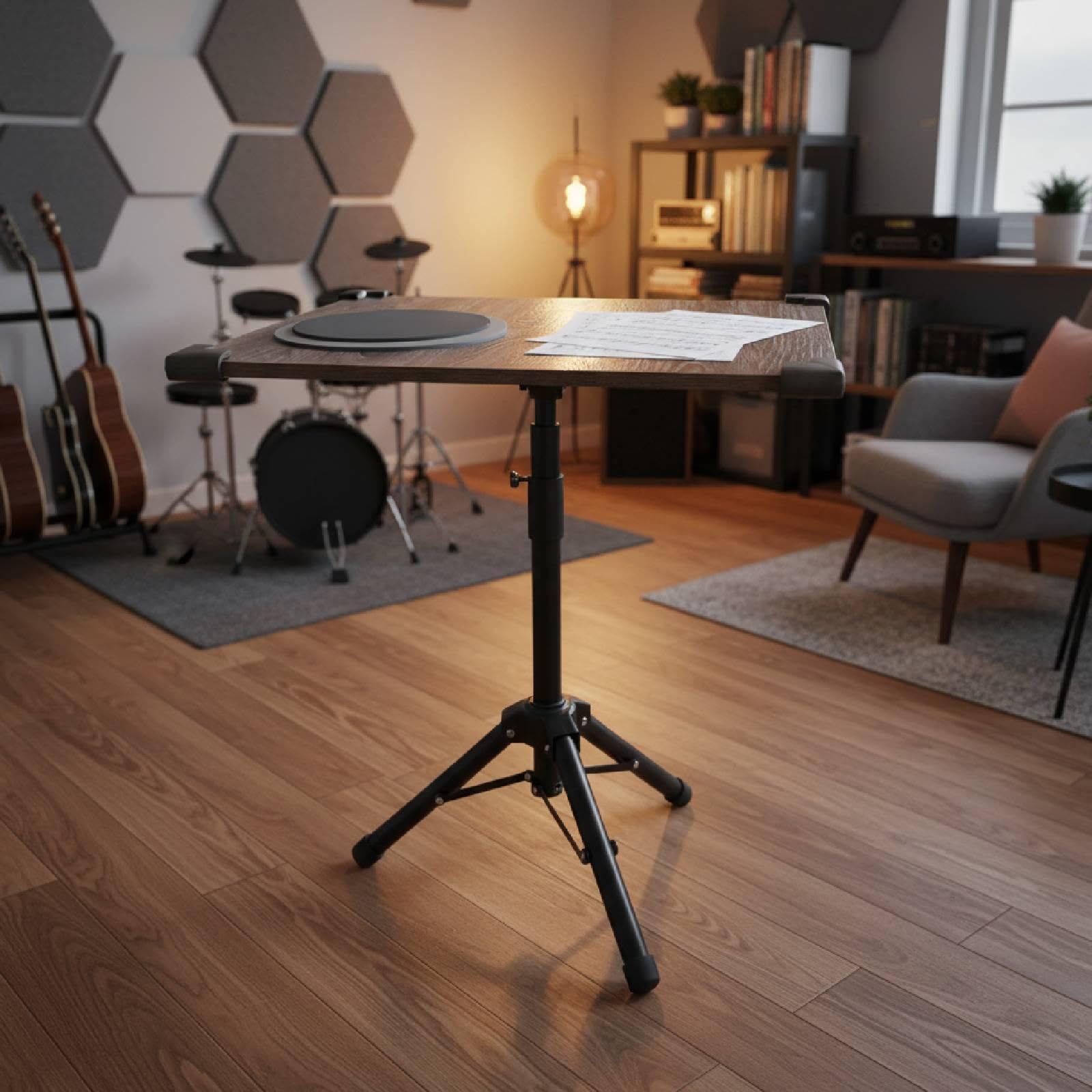 Oshhni Soporte para resistente para niños y adultos, accesorio para percusión, escenario, estudio y práctica, Gris