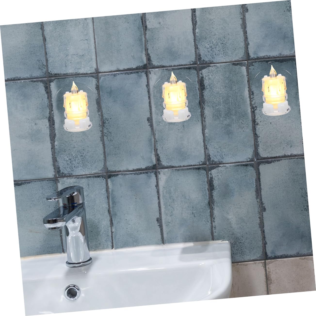4pcs LED Suction Cup Candle Holders Strong Wall Clips for Tapered Candles for Christmas Decoration and Window Use