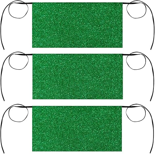 Green Color 3 Pack Server Aprons with 3 Pocket Waterproof Womens Half Waist Aprons for Cooking Dishwashing Kitchen Gardening Salon