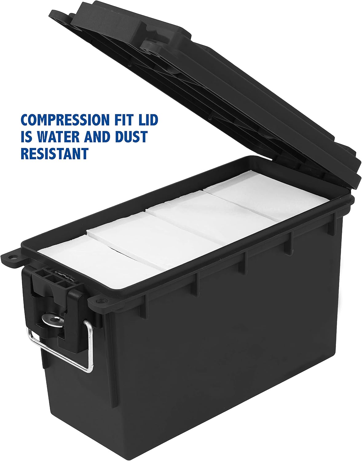 Sheffield 12629 Field Box, Pistol, Rifle, or Shotgun Ammo Storage Box, Tamper-Proof Ammo Can with 3 Locking Options, Stackable and Water Resistant, Made in The USA, Black : Sports & Outdoors