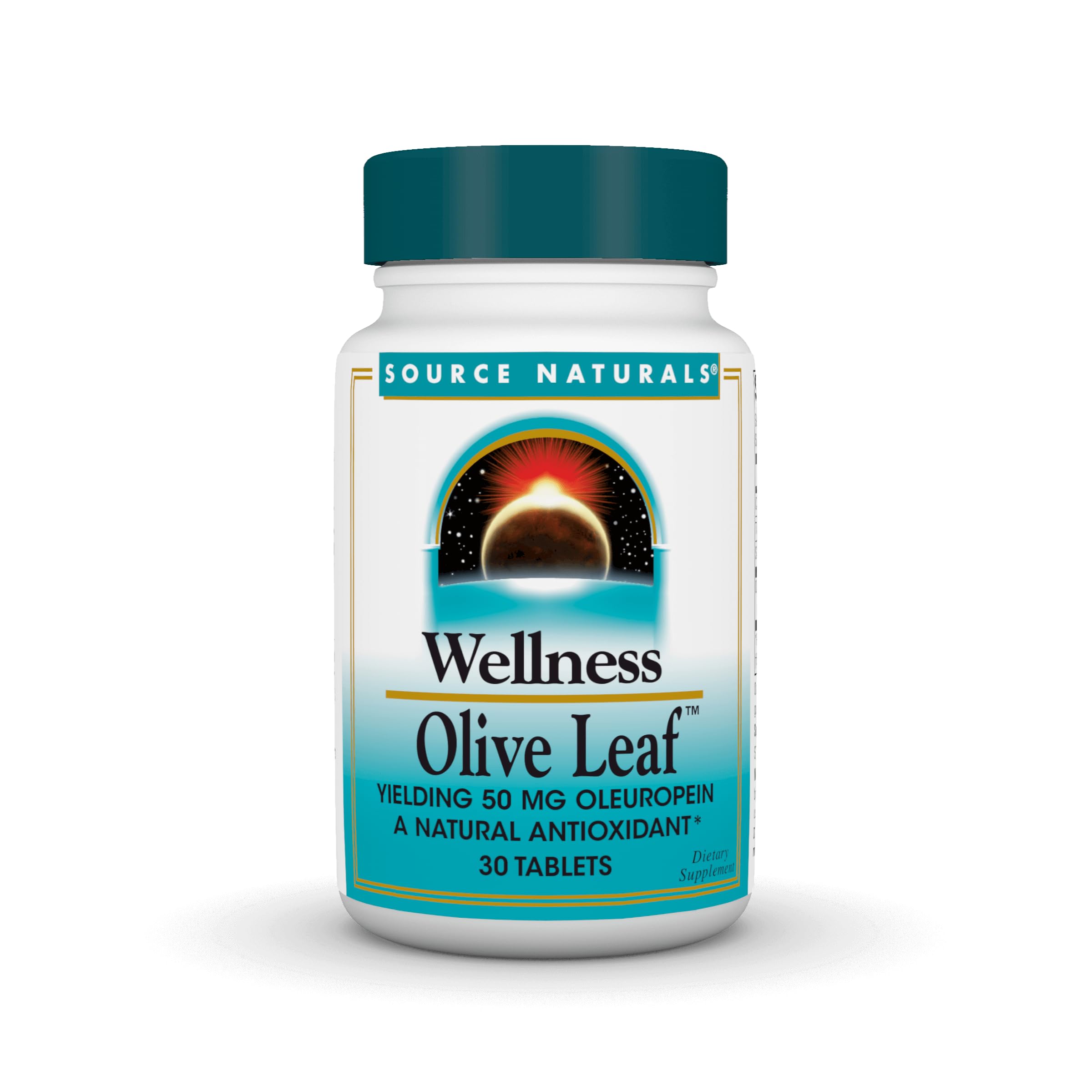 Source Naturals Wellness Olive Leaf - Yielding 100 mg Oleuropein a Natural Antioxidant* - 30 Tablets