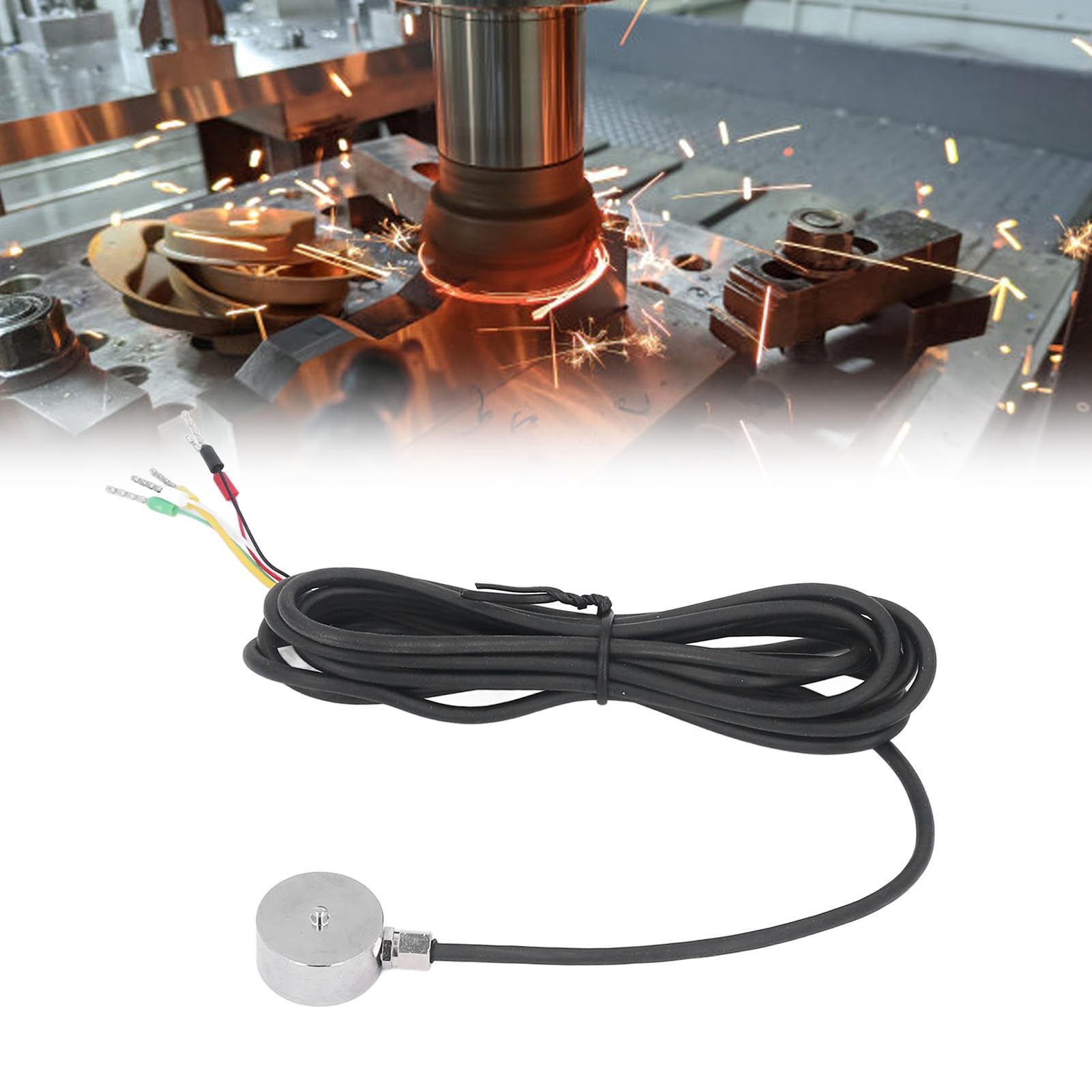 Ausla Celda de Carga de Mini Botón, Microsensor de Acero Inoxidable con Chip Avic, Sensor de Presión de Tensión Preciso para Equipos de Automatización en Producción Digital (30KG)