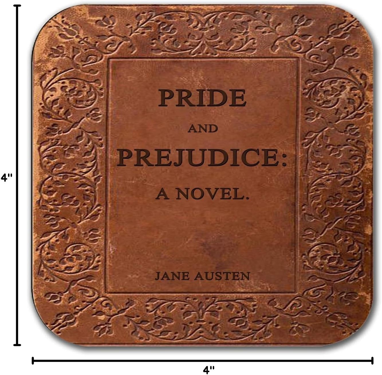 6 Coasters with Complete Novels of Jane Austen Six Coffee Mug Coasters with Complete Novels of Jane Austen's Book Designs. (Book Title) - Image 8