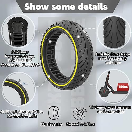 Miniatura 5 de Neumático de scooter de 8.5 x 2.0, apto para neumáticos originales 5075-6.1 8 12x2, 8.5 pulgadas apto para Xiaomi m365pro Aovopro ES80 Gotrax GXL V2