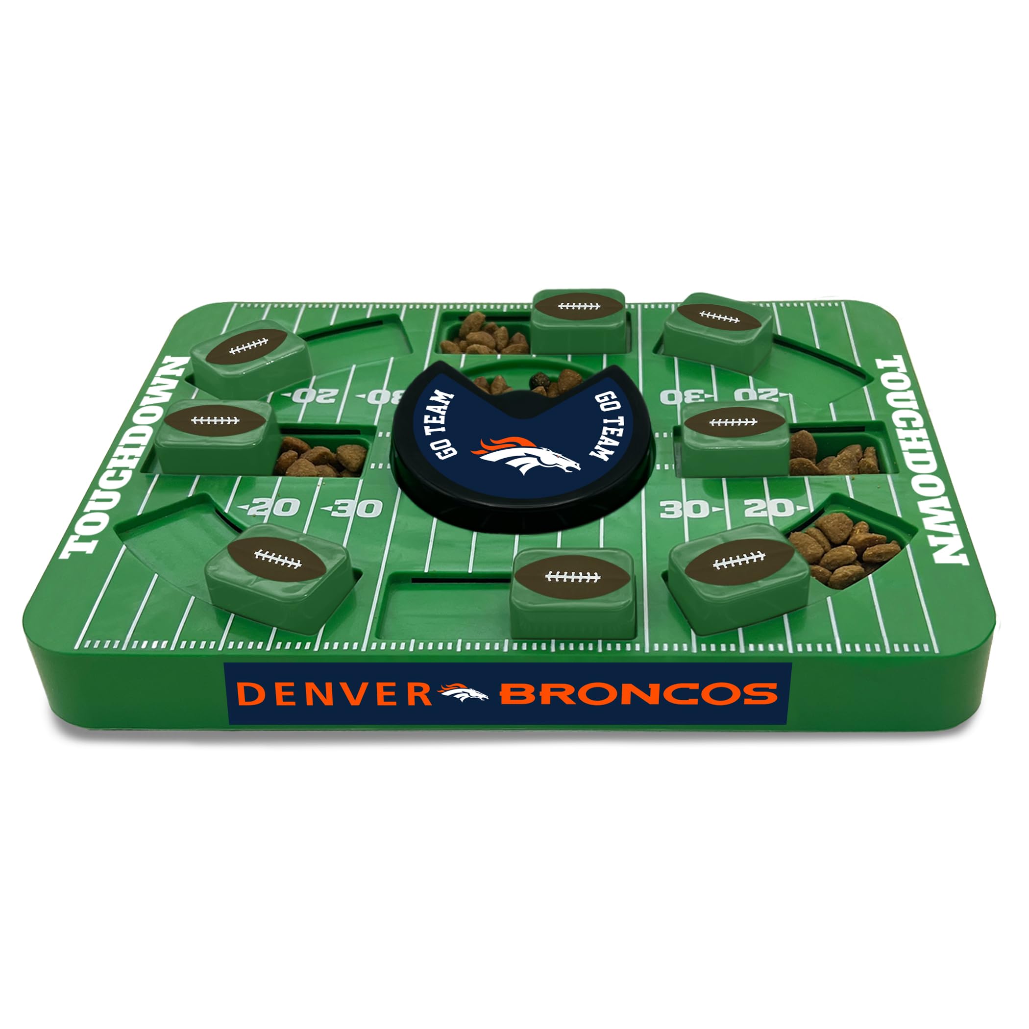 Pets First NFL Denver Broncos Large Puzzle Toy for Dogs, Slow Feeder Board for Pets, New Bigger Size, Interactive Doggie Treat Toy