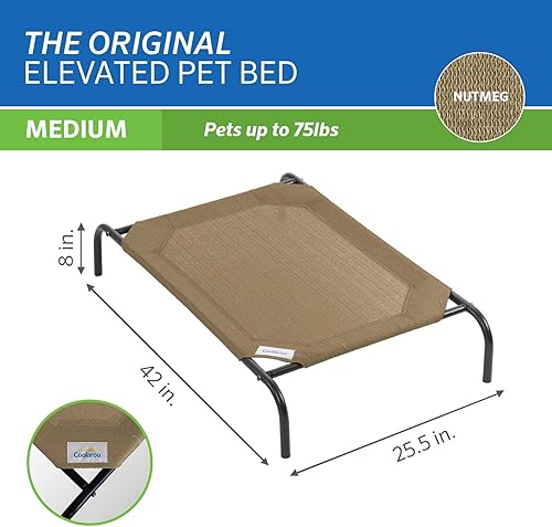 Miniatura 4 de Coolaroo Cama elevada para perros original - Cama transpirable para mascotas fuera del suelo con tela refrigerante, alivio articular y tela Azul