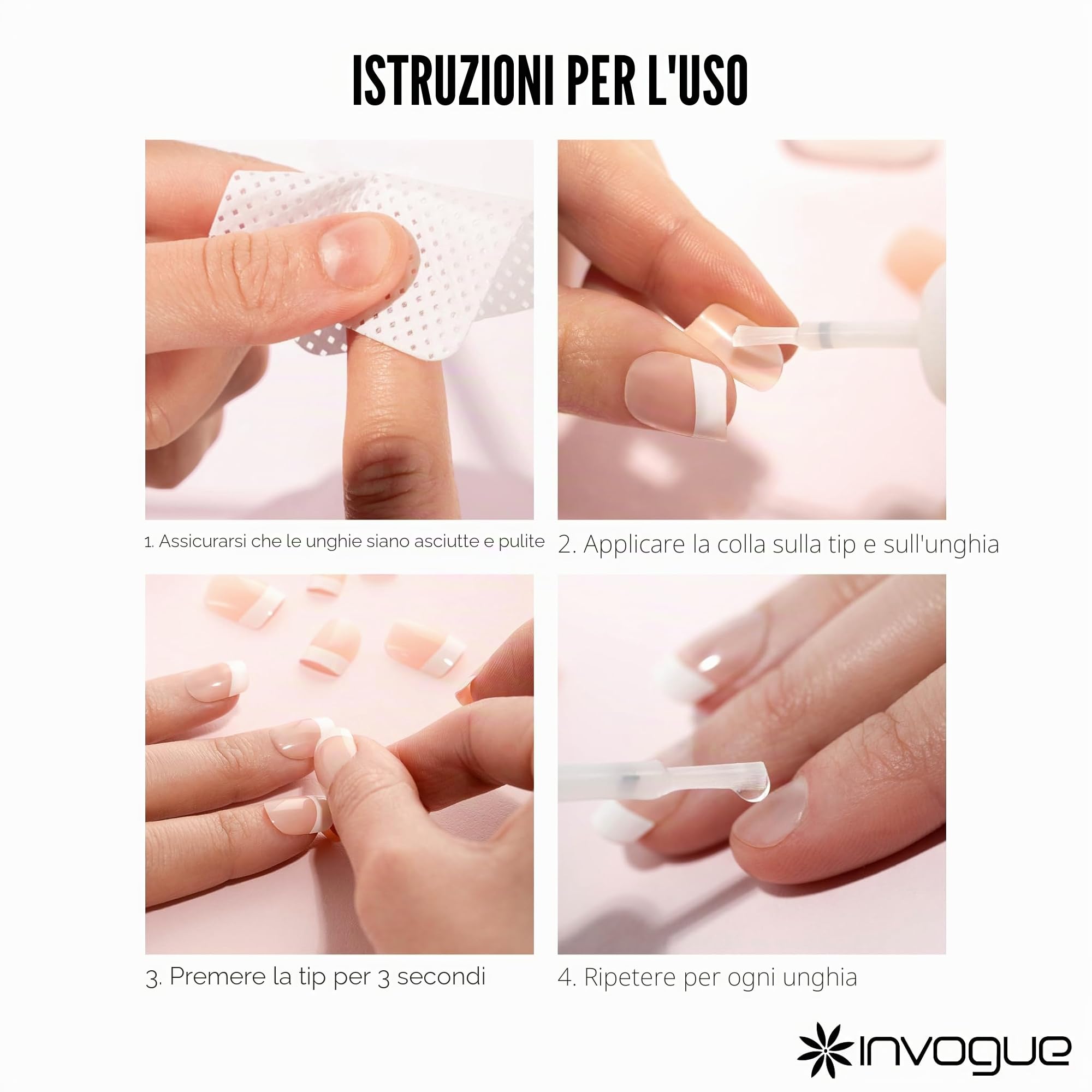 Invogue Colla per Unghie con Pennello, 10 ml