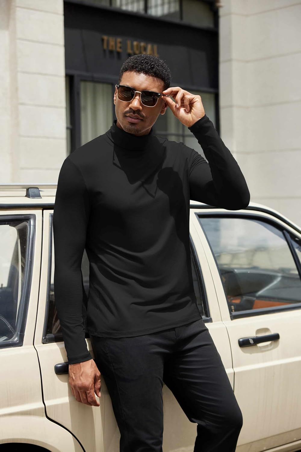 COOFANDY Mens Turtleneck Shirts Slim Fit Shirt Tops Lightweight Pullover Thermal Sweater Casual Long Sleeve Shirt - Image 3