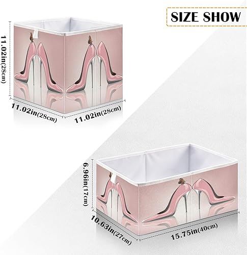 Miniatura 3 de Cesta de almacenamiento de mariposa de zapatos de tacón alto rosa cesta de almacenamiento plegable para almacenamiento de ropa, caja de juguetes,