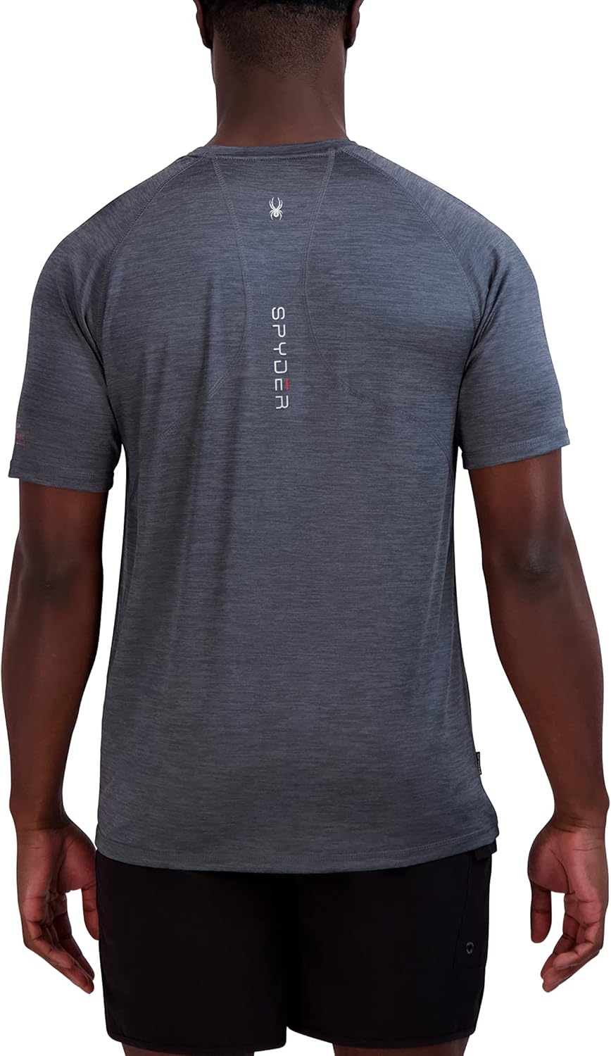 Spyder Men's Short Sleeve Rashguard – Quick-Dry Swim Shirt with Sun Protection, Performance Top - Image 4