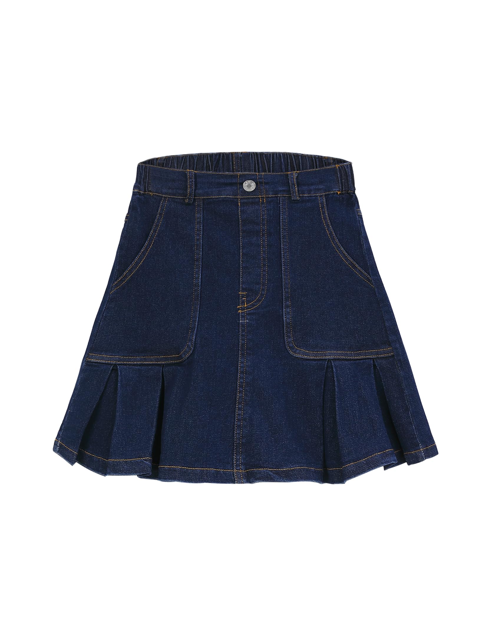 2026 Girl's Denim Skirts Elastic Waist Pleated Toddler Girls Jean Skirt Size 3-12