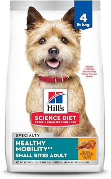 Hills Science Diet Healthy Mobility, Adult 1-6, Mobility Support, Dry Dog Food, Chicken, Brown Rice, Barley, 4 lb Bag