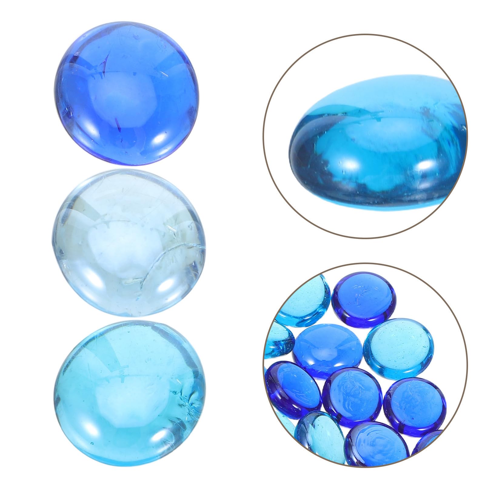 Abaodam Galets Verre Décoratifs Bleus pour Vase Surface Lisse et Plate Poids pour Aquarium Jardin et Décoration Intérieure