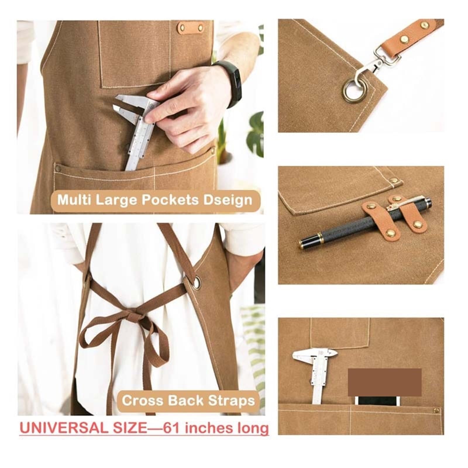 Avental de Ferramentas Delantal de Lona Impermeable for Cocina, hogar, for Hombres, Mujeres y Adultos, con Bolsillos for Herramientas. para Carpinteiro Jardim Pintor(Blue)
