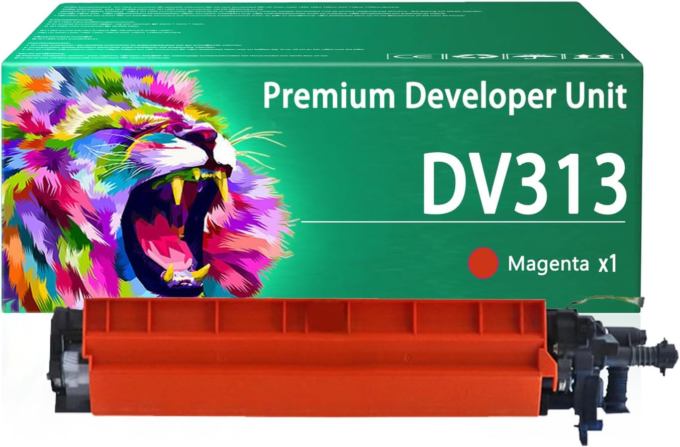 DV313 Developer Unit Compatible for Konica Minolta DV313 DV-313 A7U403D A7U40KD A7U40ED A7U408D Developer Unit Work for Konica Minolta Bizhub C258 C308 Printers 1 Cyan Pack