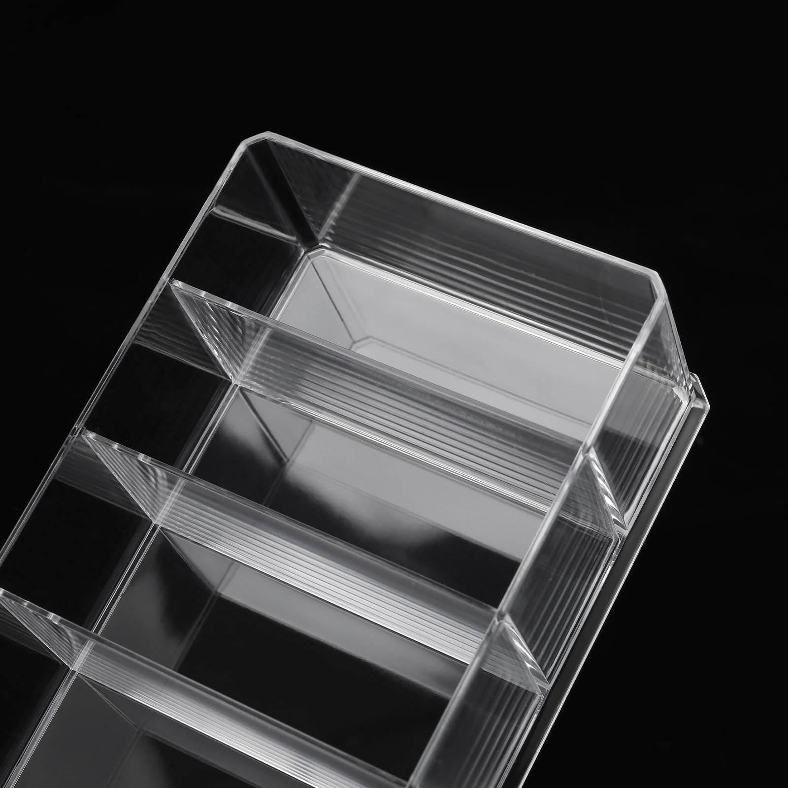 4-częściowy zestaw przezroczystych organizerów na kosmetyki, 25,5 x 9 x 4,6 cm, 8 przegródek, do przechowywania kosmetyków
