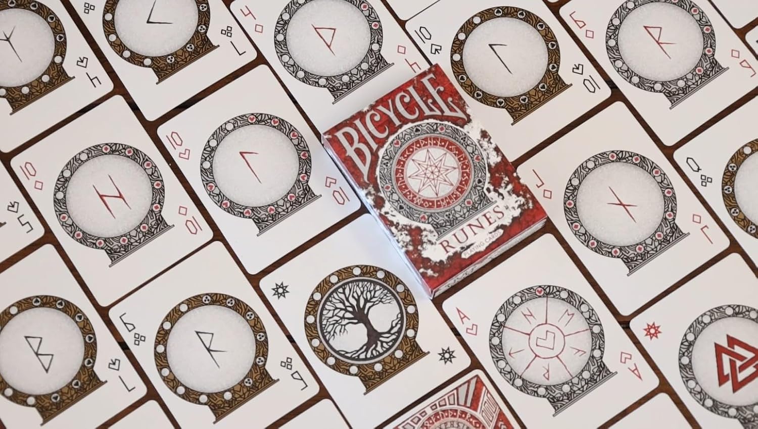 Runes Valhalla Bicycle Playing Cards: Elder Futhark Nordic Rune Deck - Viking Runes Theme with decoder Key - Perfect for Card Night Fun with Rune Cards
