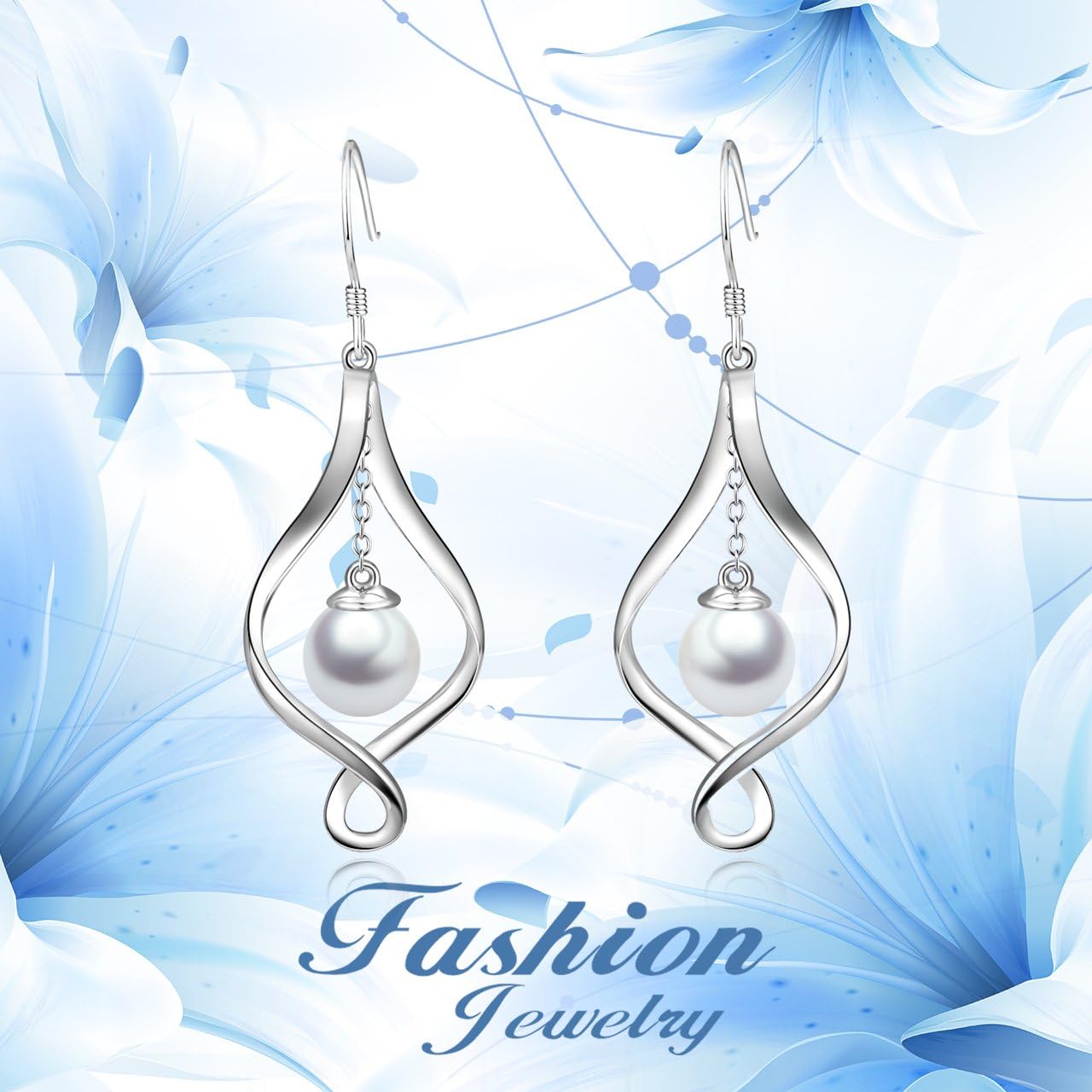 Sterling Silver Celtic Pearl Earrings - Bee/Swan/Butterfly Designs for Valentine's & Mother's Day Gifts - Image 5