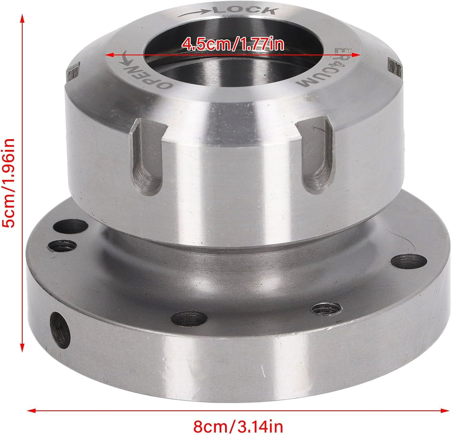 Clamping Collet ER40 Collet 80mm Diameter for CNC Milling Machine 7 holes 0.005 Accuracy Steel Collet