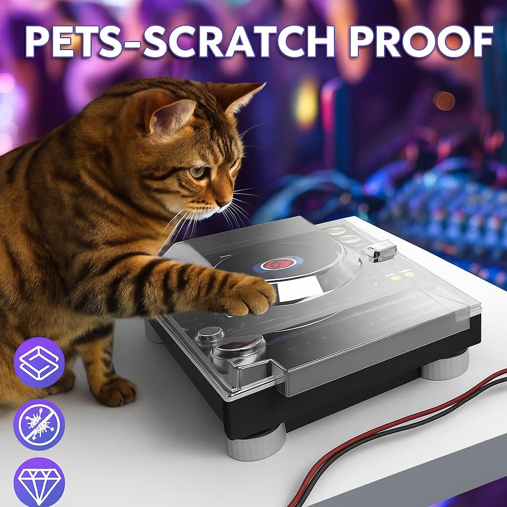 Polycarbonate Cover for Pioneer DJ CDJ-3000, Hard Shell DJ Equipment Protective PC Pets-Scratch Proof Shield Lid Cover Protector for Travel