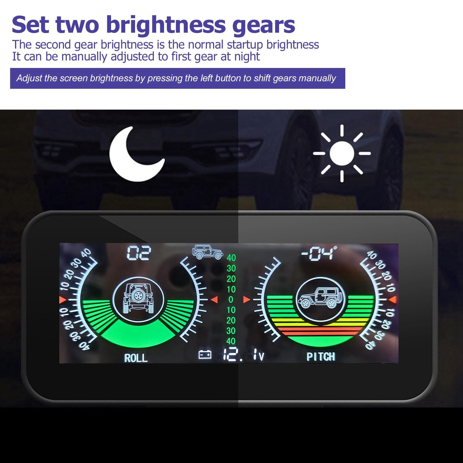 Inclinometro Universale per Auto Allsor HUD Digitale Misuratore di Inclinazione Fuoristrada