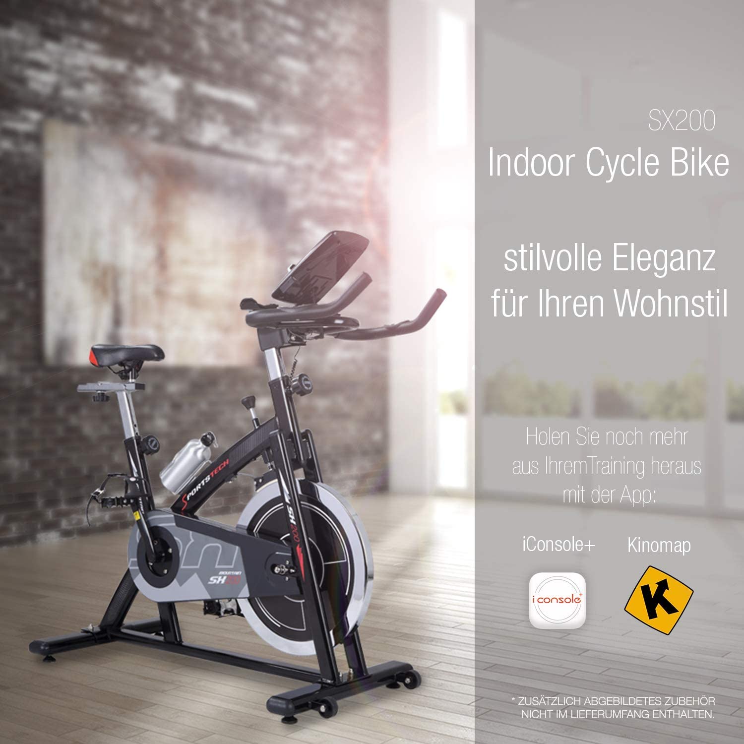 Sportstech Ergometer Heimtrainer mit 22KG Schwungrad & Multiplayer APP | Hometrainer Fahrrad für Zuhause | Trainingsgeräte für das Ausdauertraining | Fitness Exercise Bike SX200