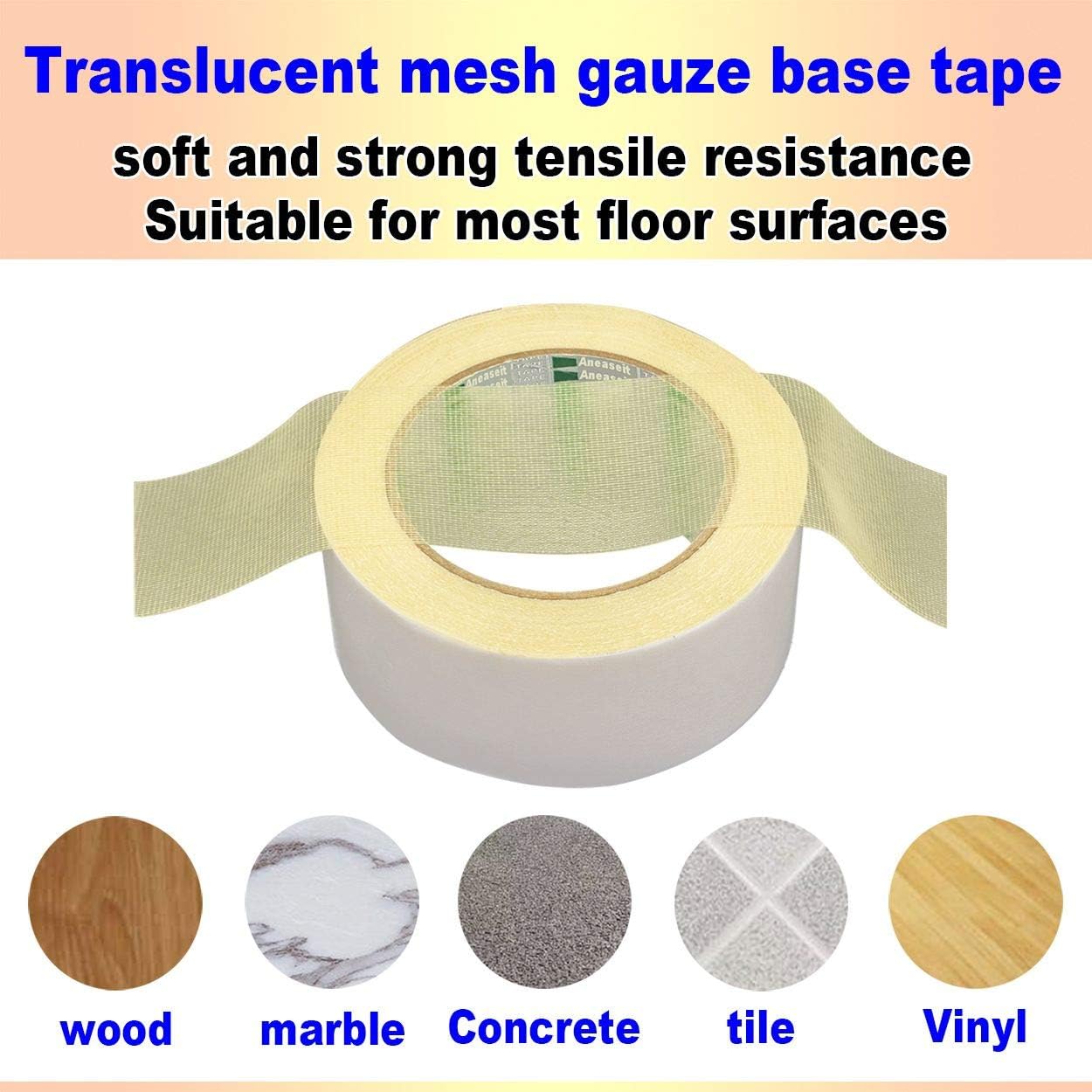 Double Sided Carpet Tape for Area Rugs, Comes with Cutting Tools, Extra Strong Non-Skid Sticky Tape for Mats, Rugs, Carpets and Runners, Removable Rug Tape Gauze Base, 2-Inch x 14 Yards, White.