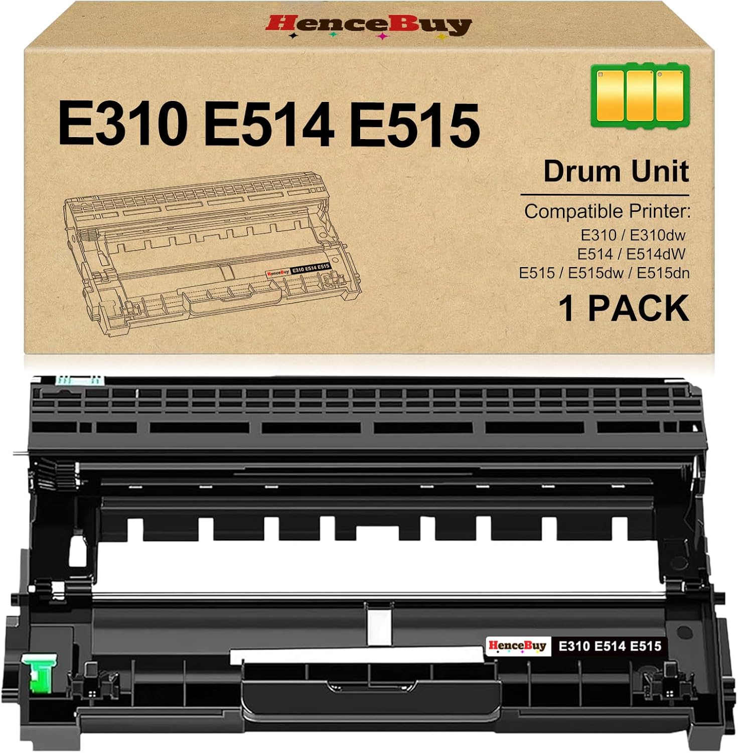 Compatible Replacement for Dell E310 E514 E515 E310dw Drum Unit (Not Toner) Work with Dell E310 E310dw E515dw E514dw E515dn Printer,Super High Yield 12,000 Pages (Black,1-Pack)