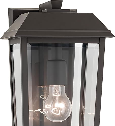 Miniatura 10 de KICHLER Mathus - Lámpara de pared tradicional para exteriores con 1 luz, texturizada, de lujo, con cristal transparente, para paredes exteriores,