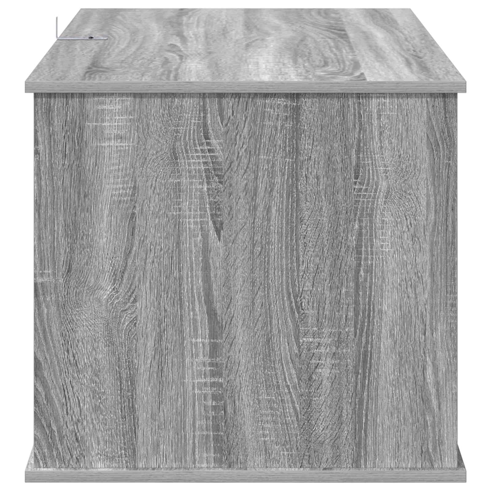 Casa rectangular para gatos gris Sonoma 85 x 55 x 50 cm de madera de ingeniería, diseño minimalista moderno para sala de estar, refugio cómodo para felino, incluye accesorios de montaje