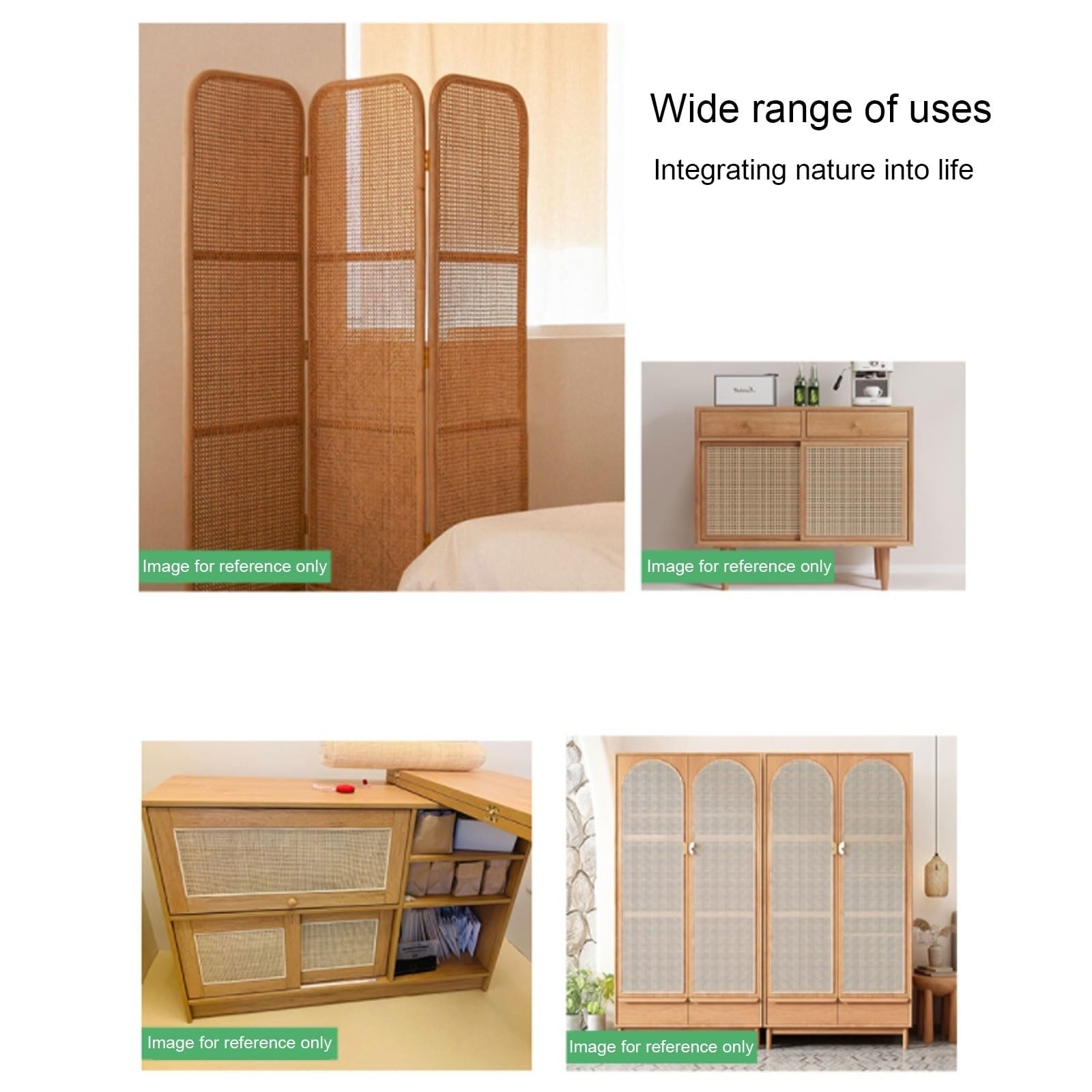 Ratan Rollo Mimbre 60 x 200 cm, Rejilla Mimbre, Mimbre Natural, Mimbre Rollo, Rattan, Rollo Ratan, Ratan Natural por Metros, Rollo de Mimbre para Muebles, Silla ratan Aparador Cabecero(40x300cm)