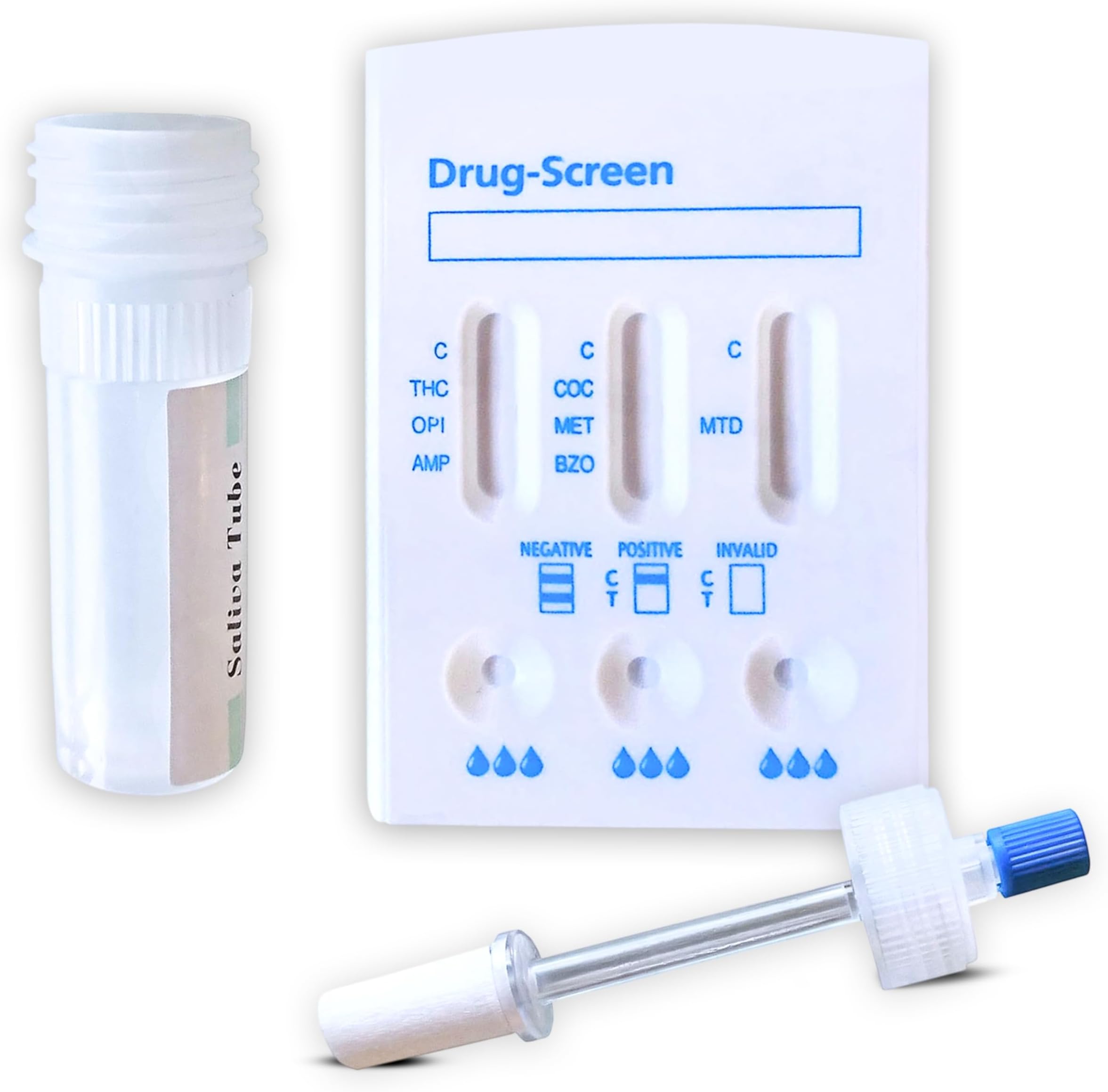 2 x Saliva Drug Test - Testing Kit - 7 Drugs Tested - Cannabis, Cocaine, Amphetamine, Methamphetamine, Benzodiazepine, Methadone & Opiates