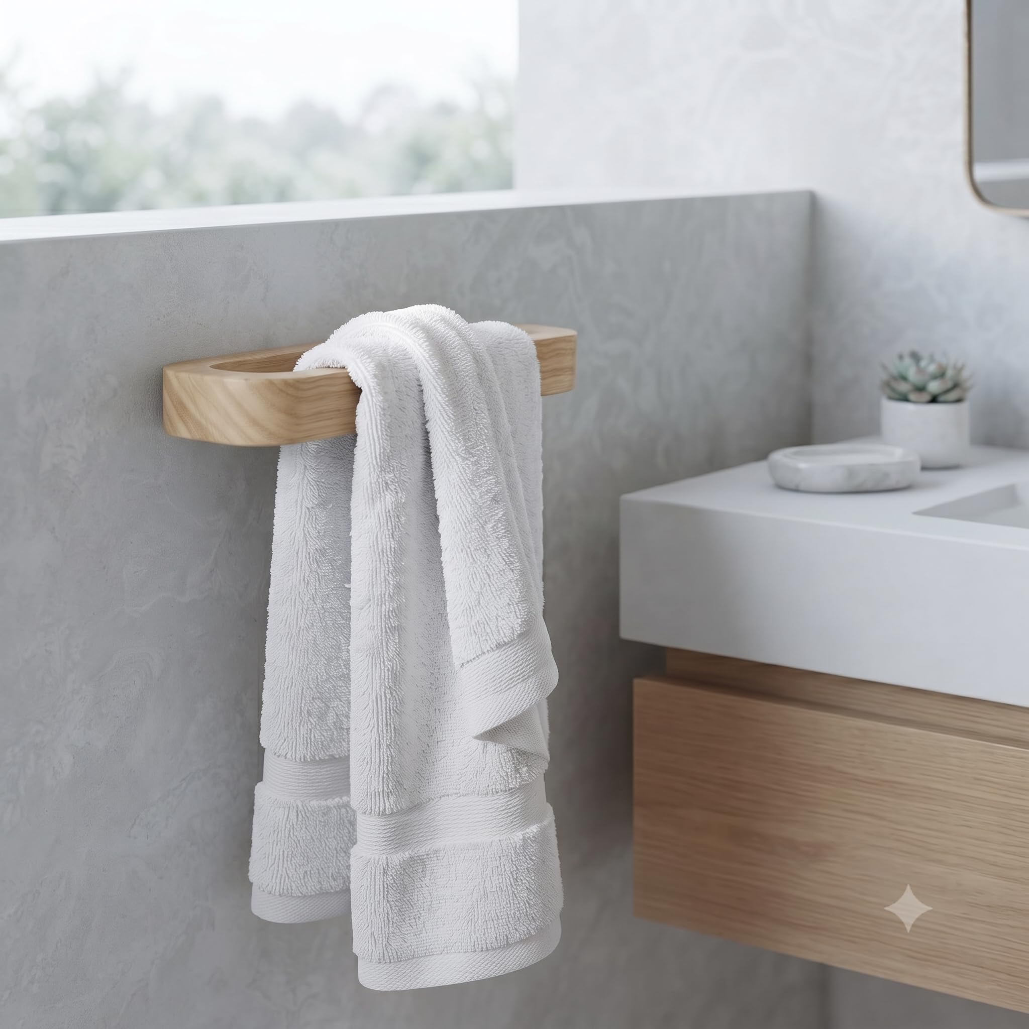 Bring Warmth and Elegance to Your Bathroom with This Handcrafted Solid Wooden Towel Rack. Featuring a Smooth Rounded-Edge Design and a Premium Natural Wood Finish, This wall-Mounted Towel Holder-image-27