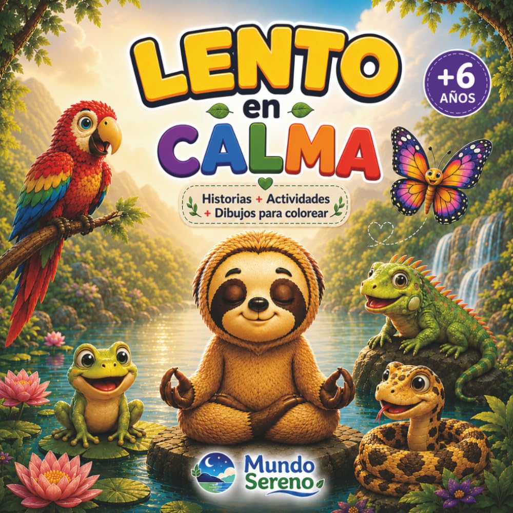 Lento en calma: Libro para colorear con actividades de relajación para niños (6+ años) (El mundo de Lento)