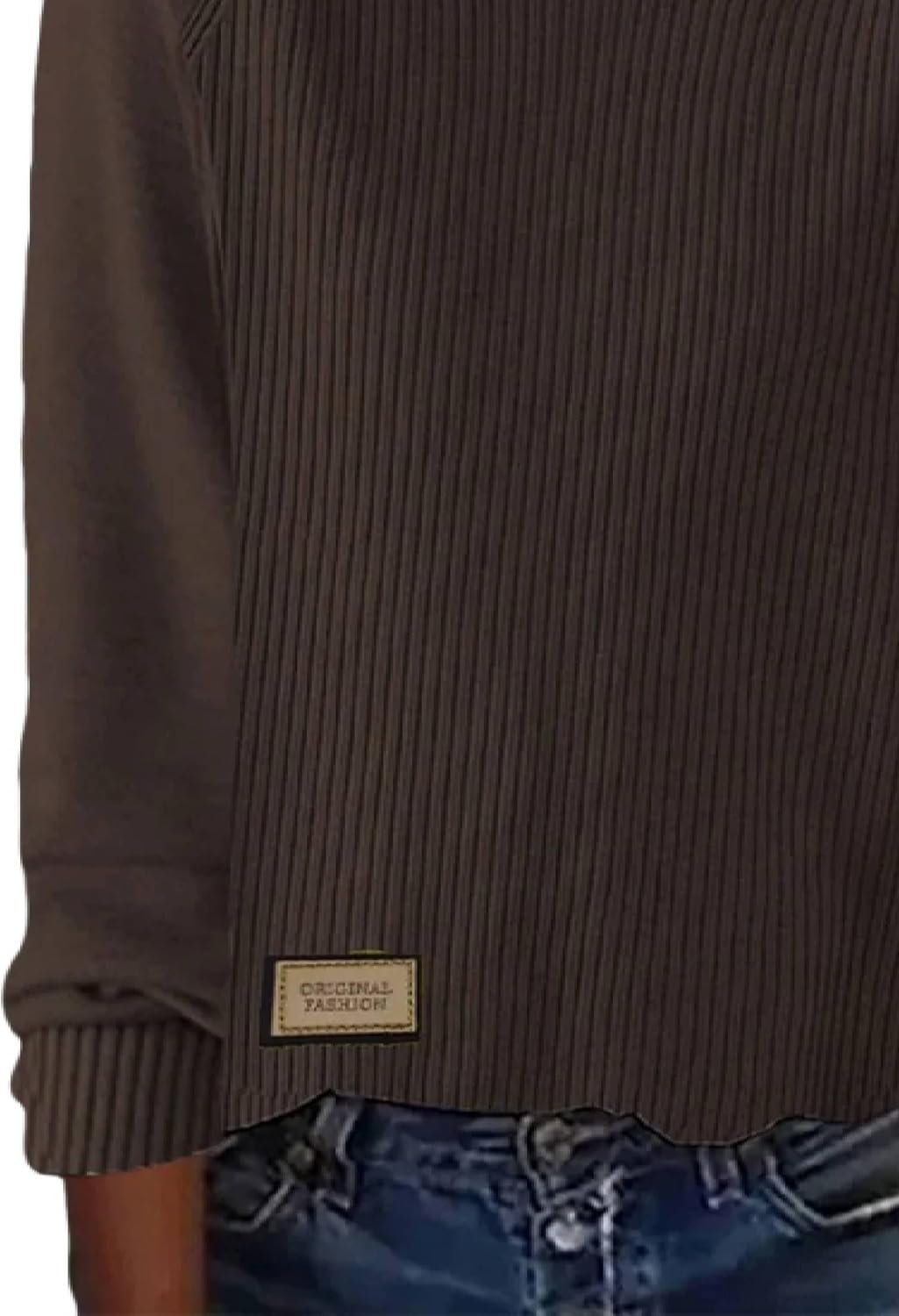 LOZ Womens Sweaters 2025 Fall Long Sleeve Lightweight Crewneck Sweater Soft Basic Ribbed Knit Loose Pullover Tops Jumpers - Image 3