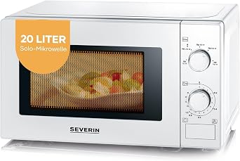 SEVERIN MW 7770 Mikrowelle, 20 L, Weiß/Chrom