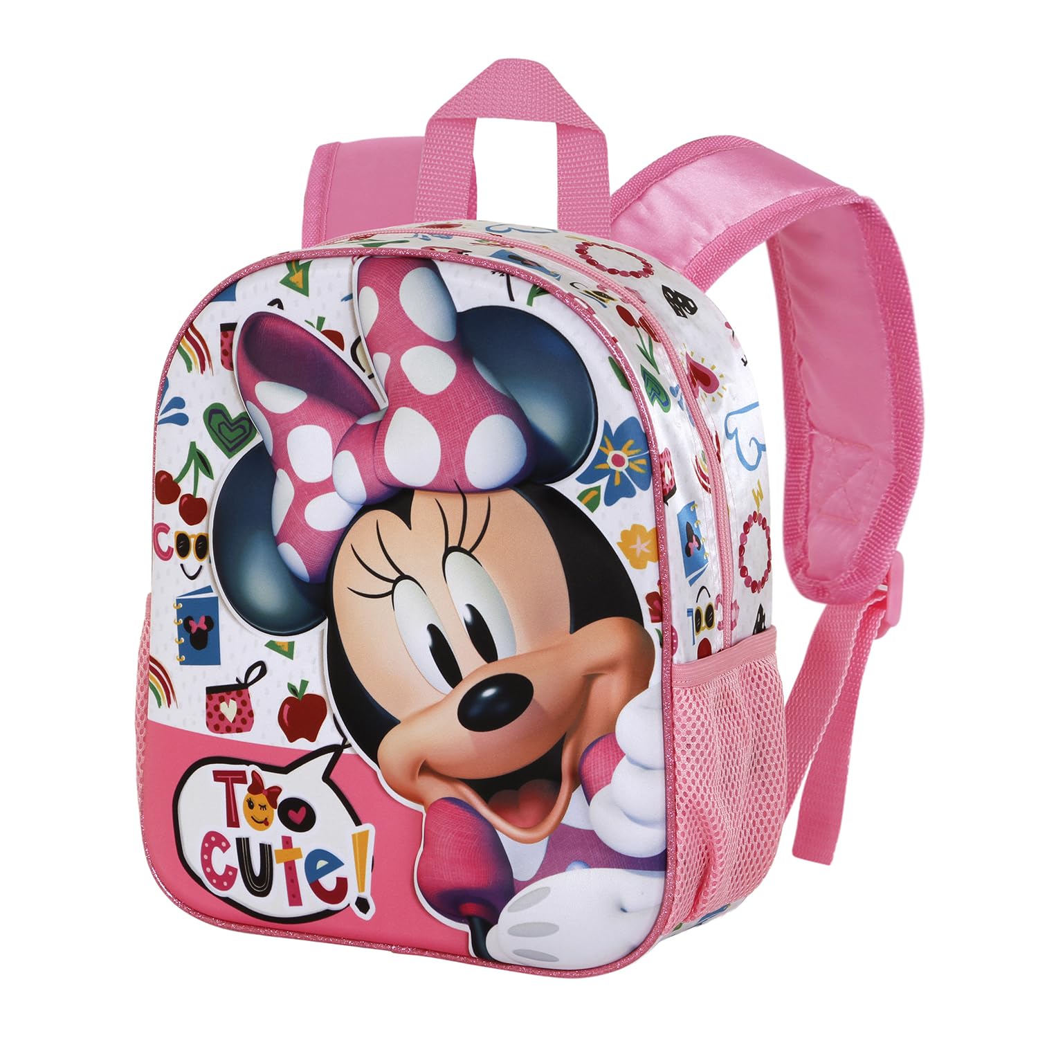 Disney Minnie Mouse Too Cute-Mochila 3D Pequeña, Rosa, 26 x 31 cm, Capacidad 8,5 L