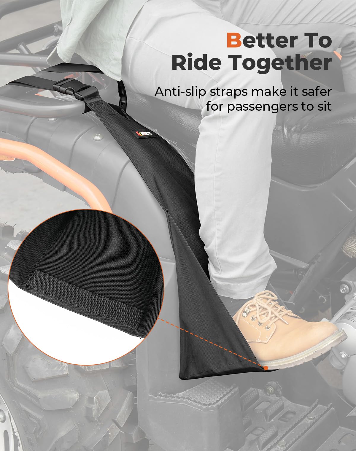 KEMIMOTO Support de pied passager VTT, support de pied VTT robuste pour passager arrière avec repose-pieds confortables pour 4 roues, support de pied universel pliable compatible avec Polaris KEMIMOTO Support de pied passager VTT, support de pied VTT robuste pour passager arrière avec repose-pieds confortables pour 4 roues, support de pied universel pliable compatible avec Polaris