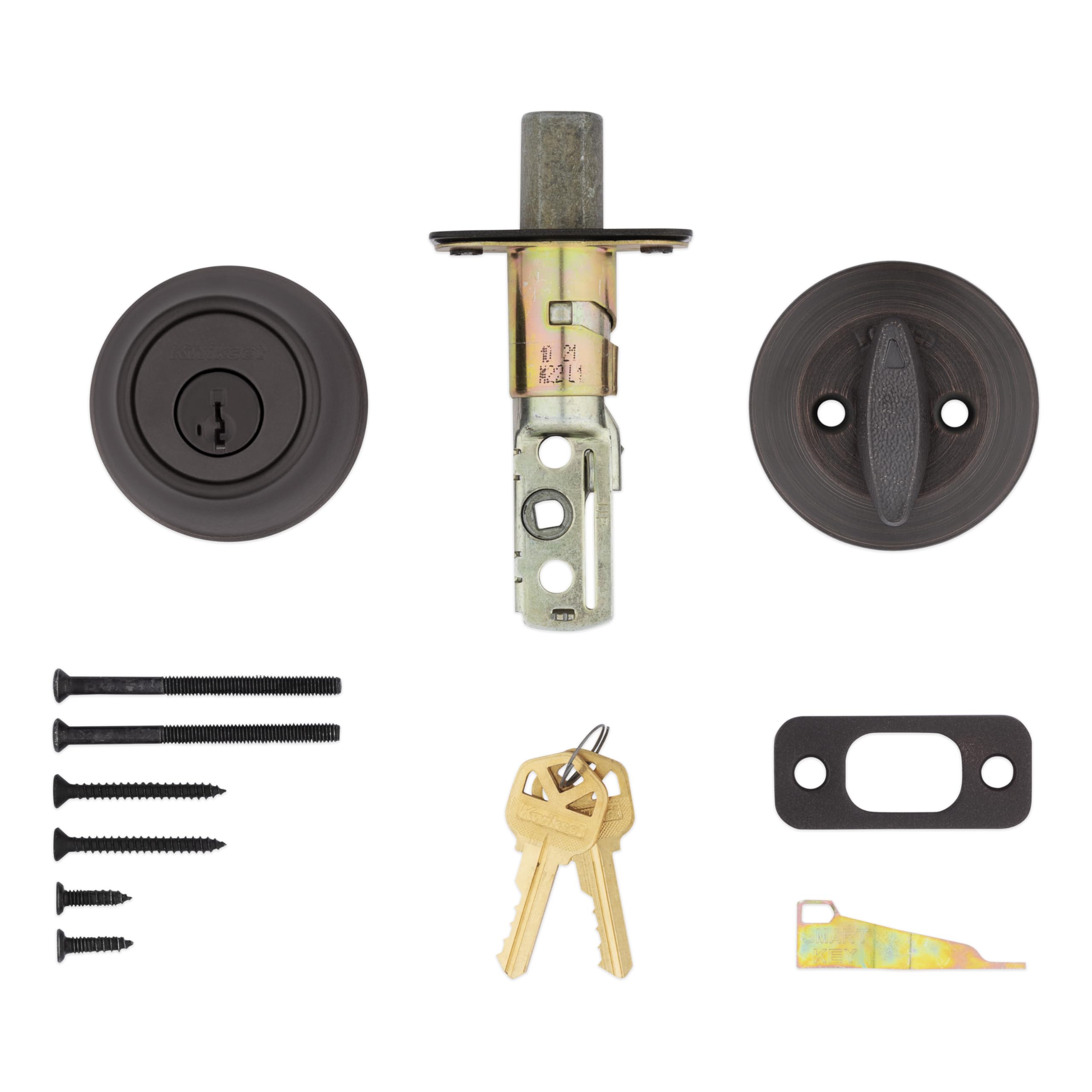 Kwikset 660 Deadbolt Lock, Venetian Bronze Round Exterior Keyed