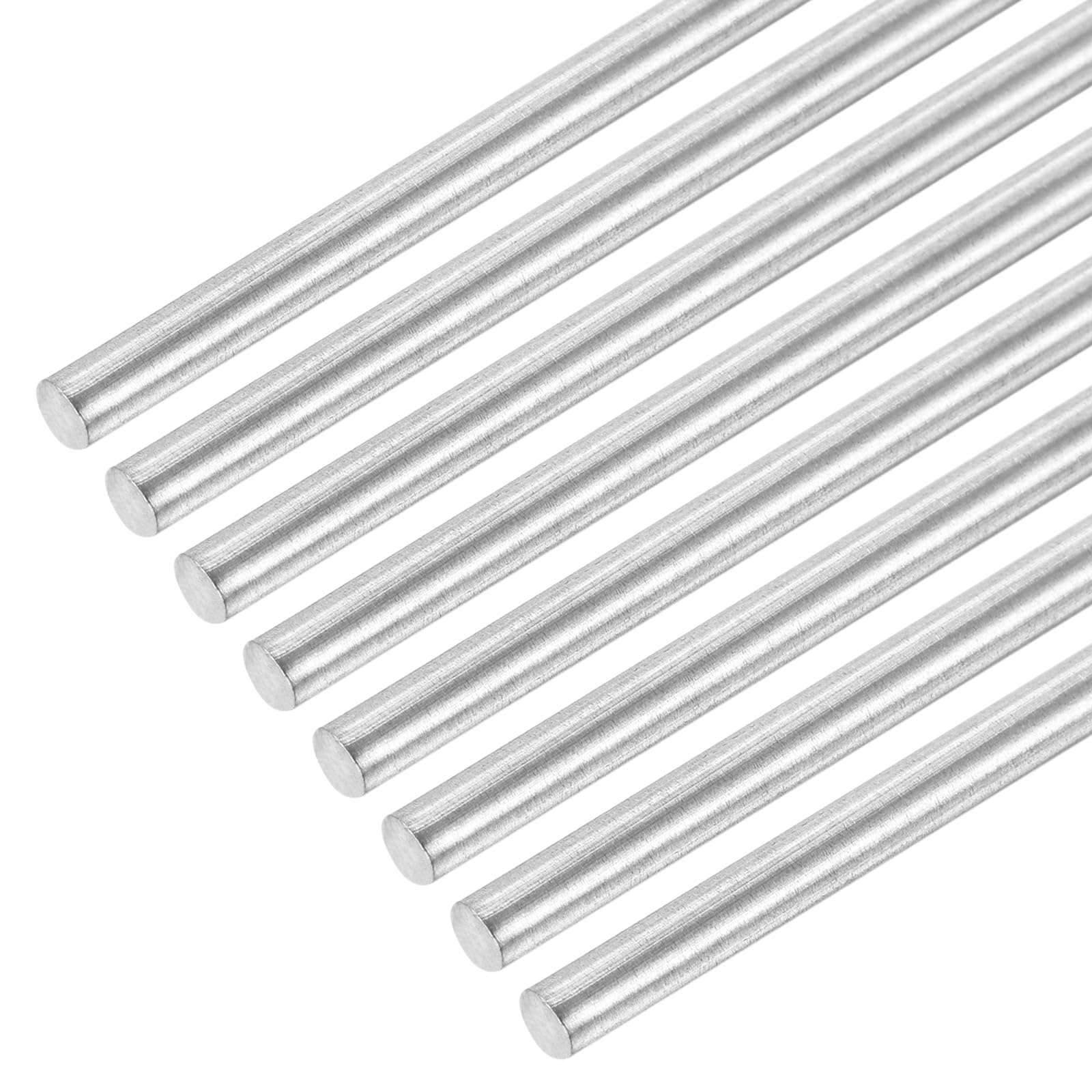 MECCANIXITY 304 Stainless Steel Round Rods, 4mm x 420mm Solid Shaft Rods for DIY Craft Model Car Helicopter Airplane, Pack of 8