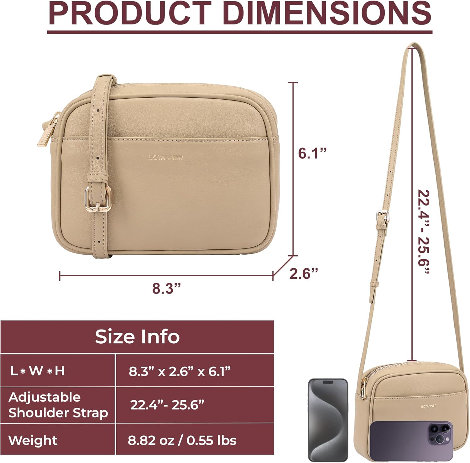 Women's Elegant Genuine Leather Crossbody Bag - Versatile Design, Adjustable Strap, Top Zip Closer, Light & Chic - Image 2
