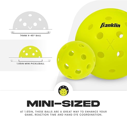 Miniatura 7 de Franklin Sports Mini pelotas de entrenamiento  Pelotas de práctica de 1.65 pulgadas  Pelotas para interiores y exteriores para entrenamiento de