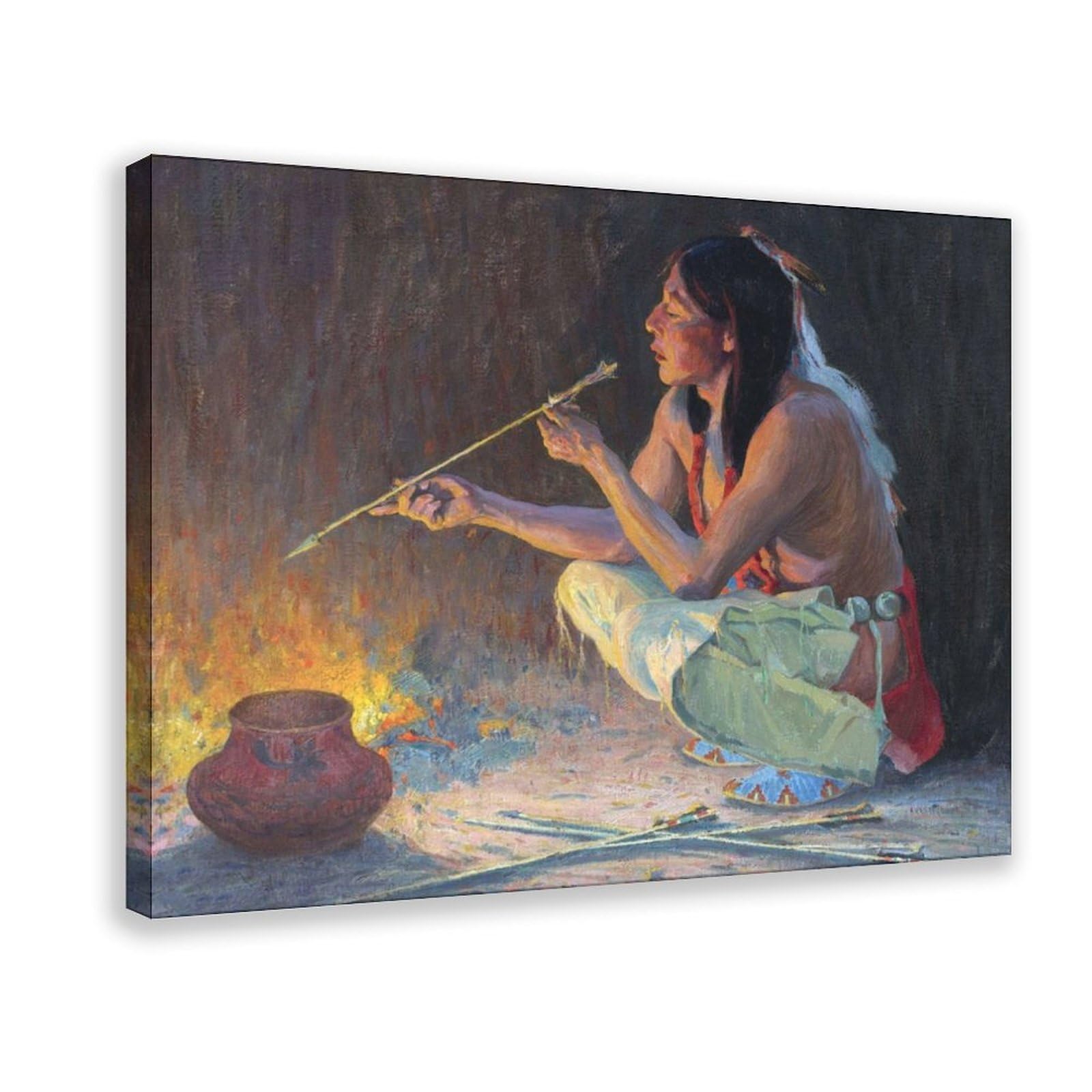 Poster Arrow Maker Eanger Irving Couse déco murale toile 30x45 cm - 8